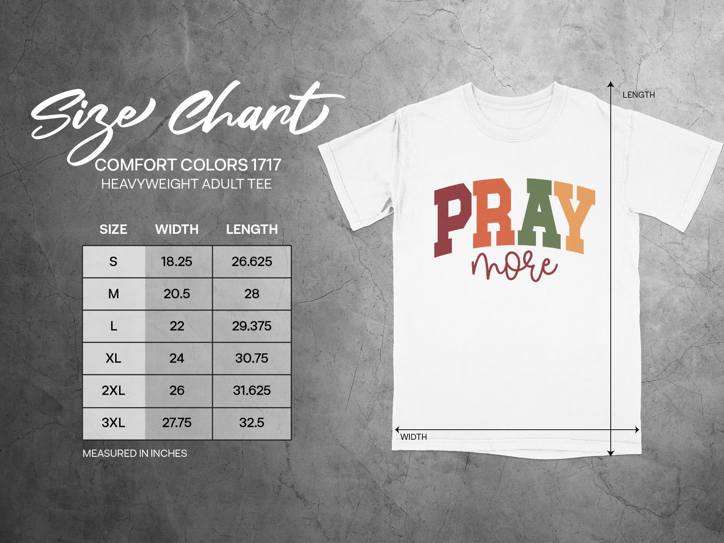 PRAY More Design Heavyweight Adult Tee Shirt