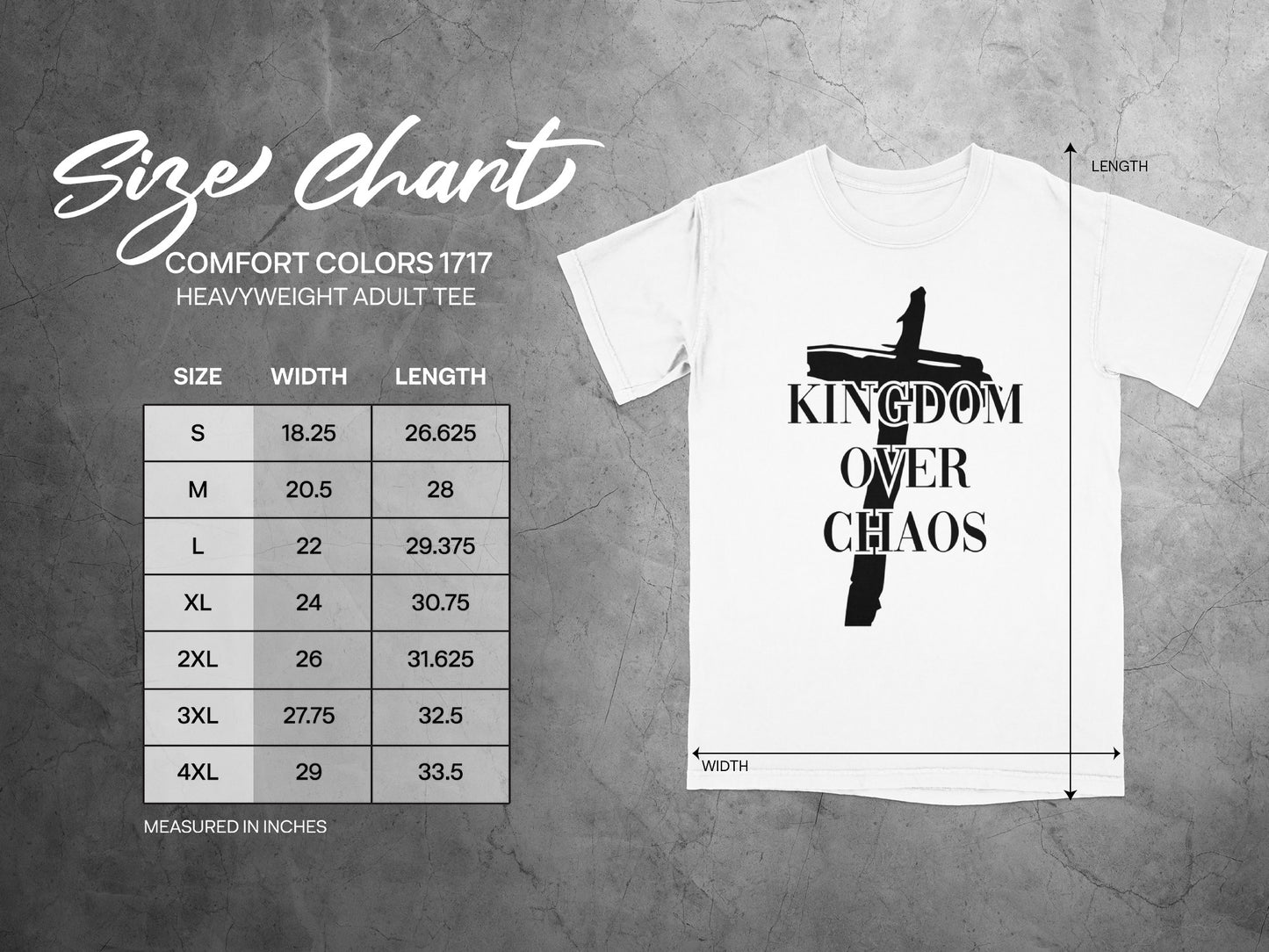 Kingdom Over Chaos Heavyweight Adult Tee