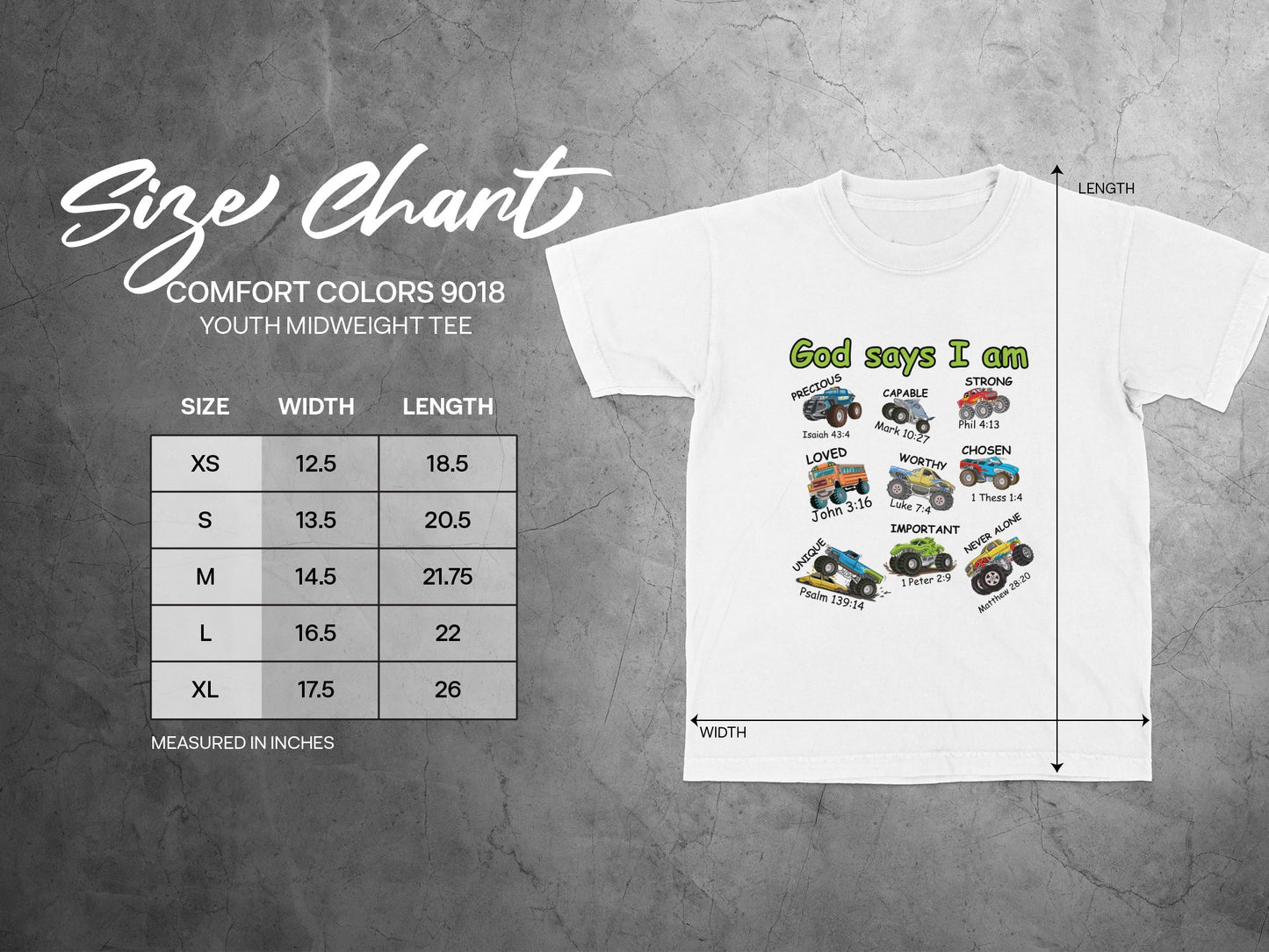 God Says I Am Youth Midweight Tee Shirt