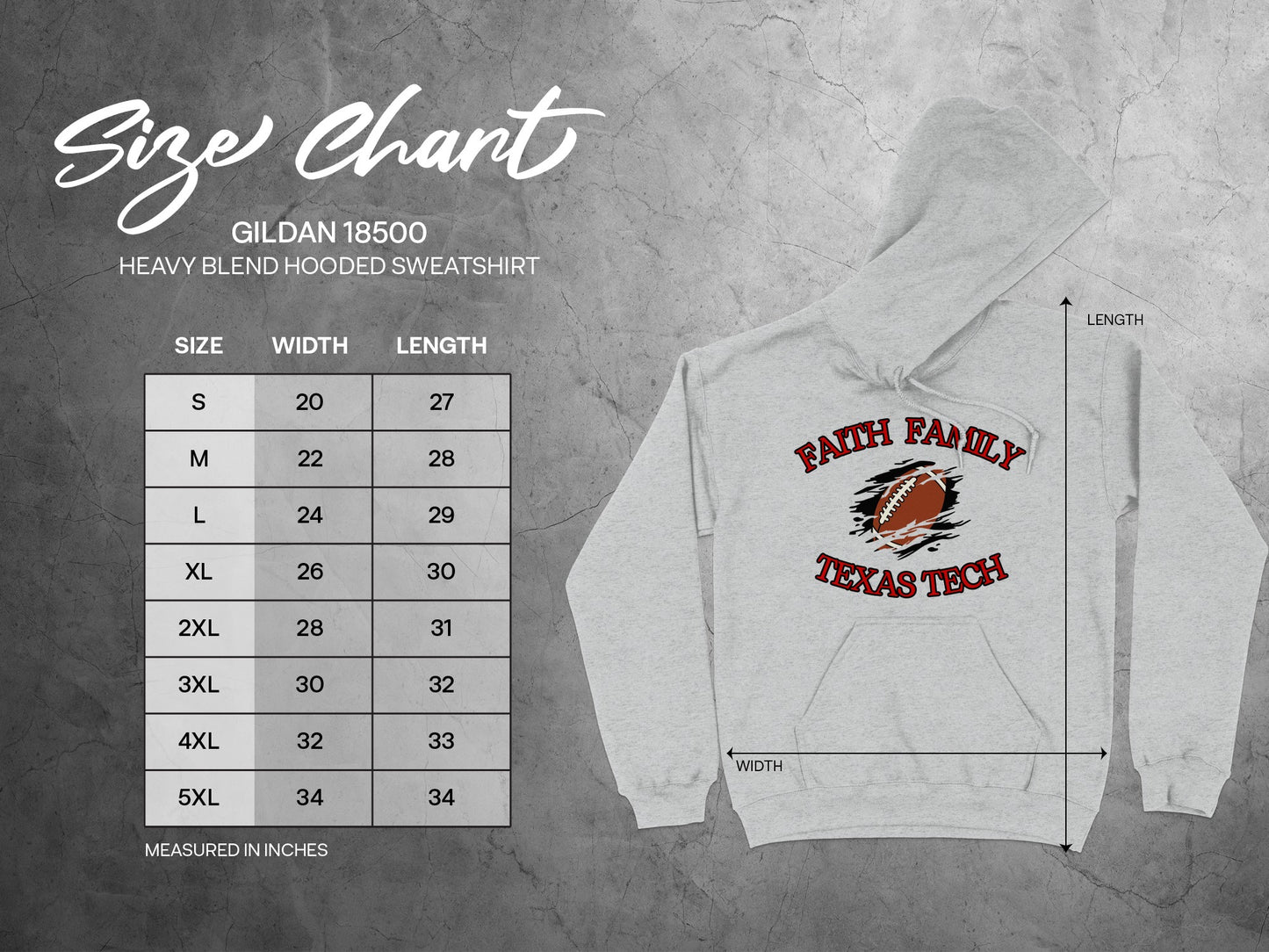 Faith Family Texas Tech Heavy Blend Hooded Sweatshirt product