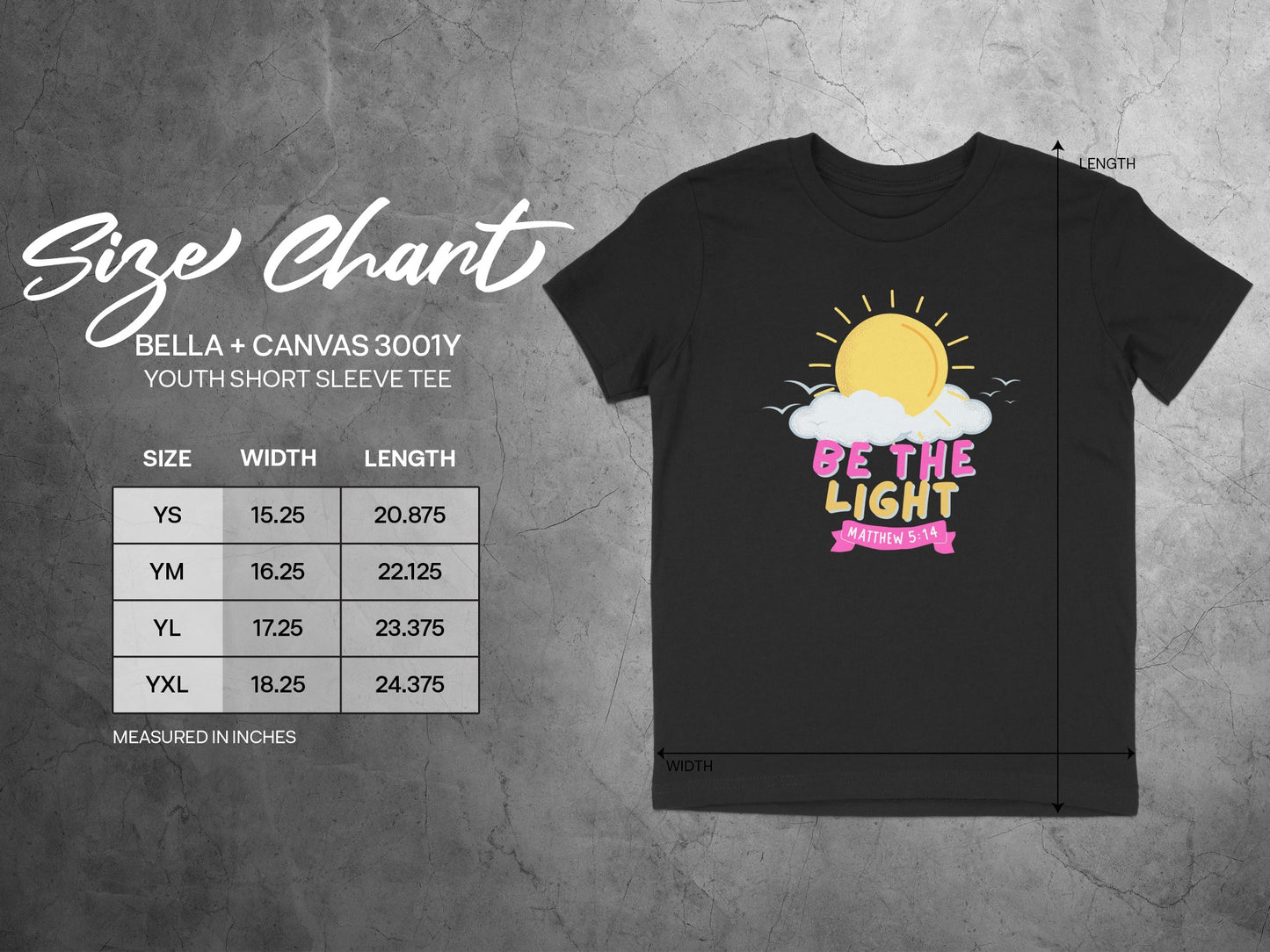 Be the Light Youth Short Sleeve Tee