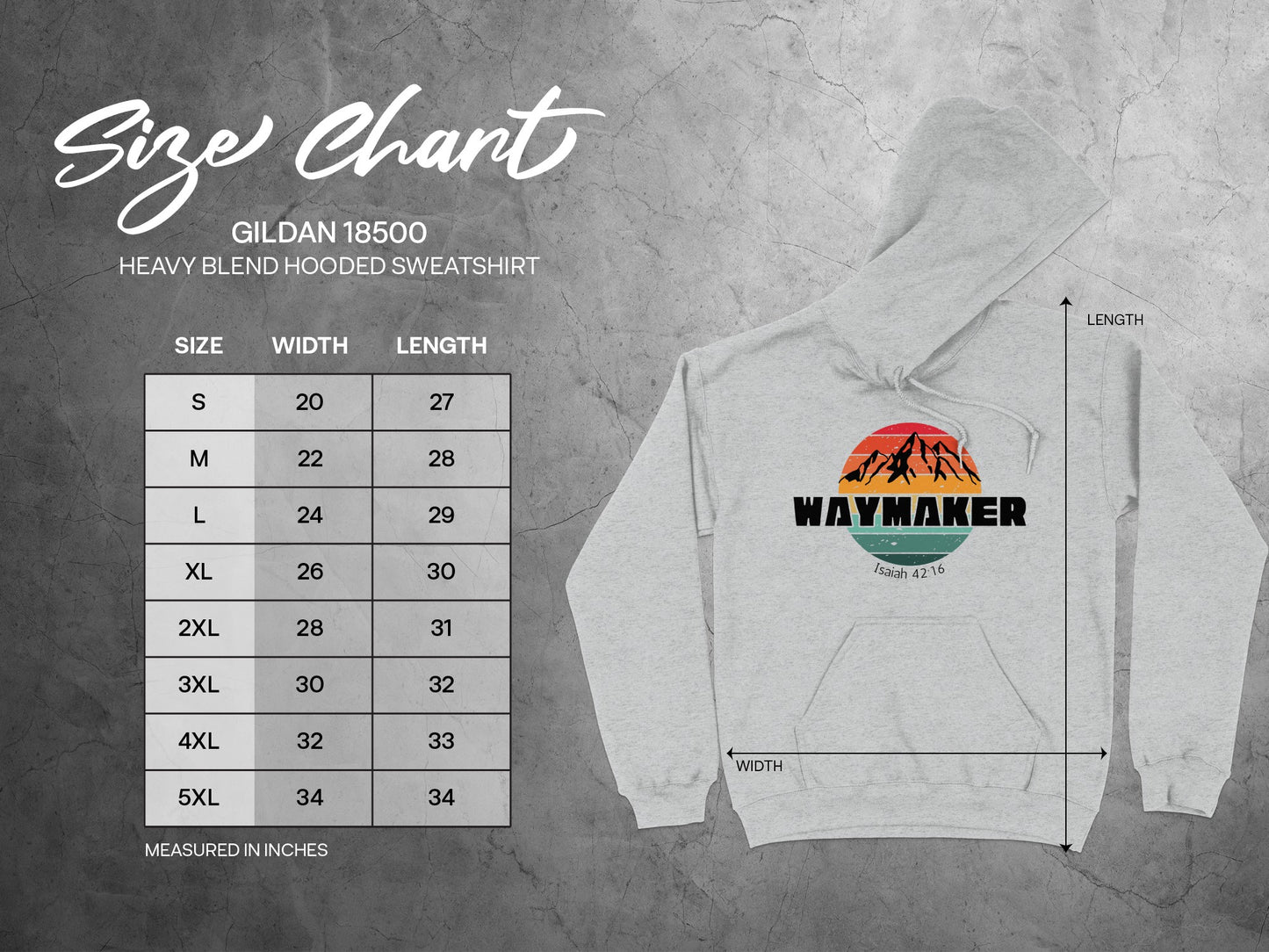 Waymaker Isaiah 4316 Printed Hooded Sweatshirt product type