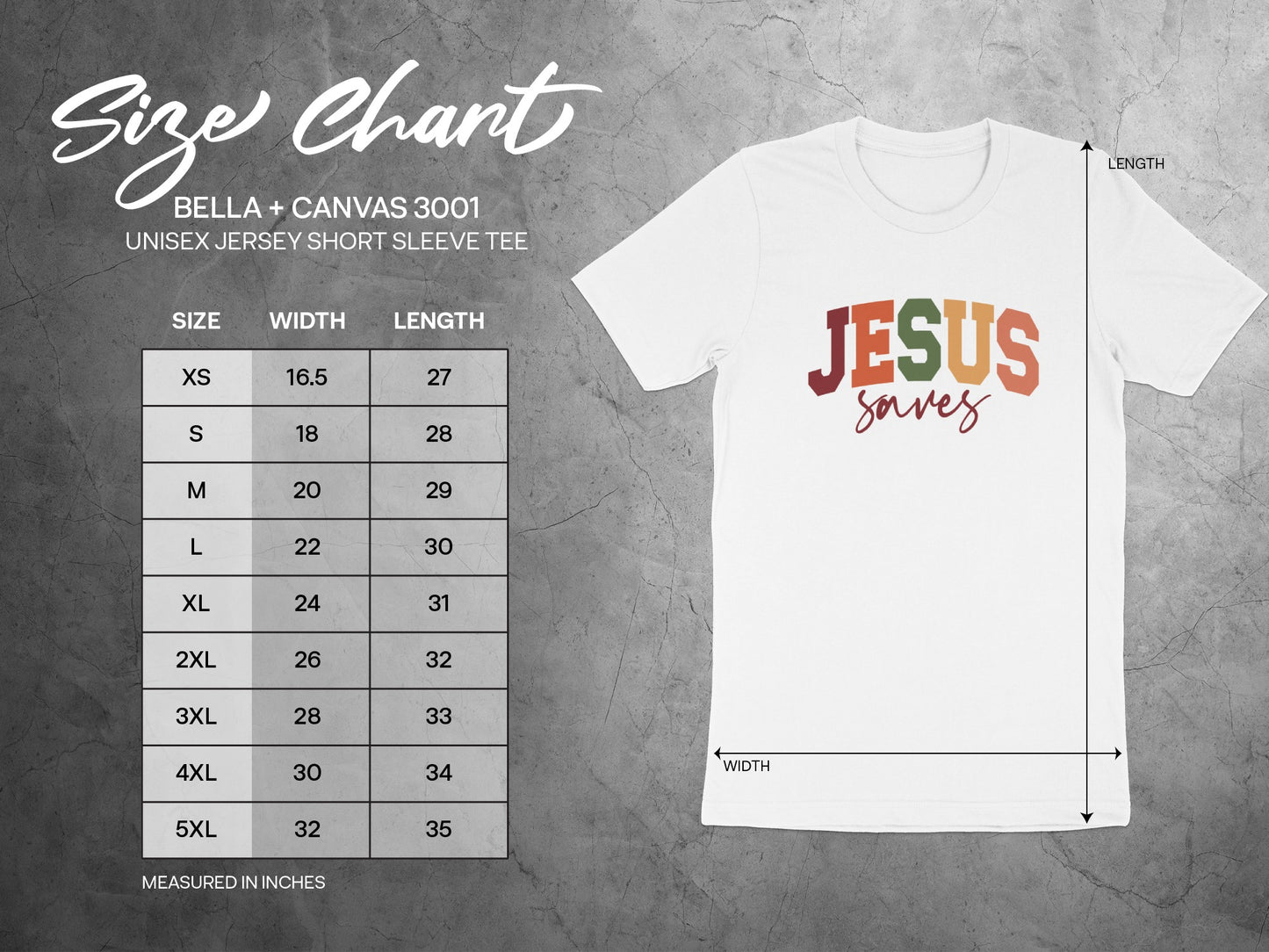 JESUS Saves Bella+Canvas 3001 Unisex Jersey Tee