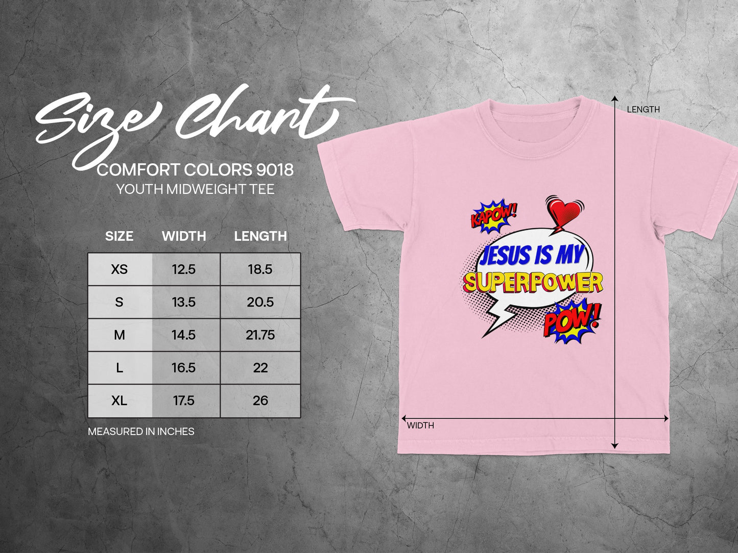 Jesus Is My Superpower Youth Midweight Tee