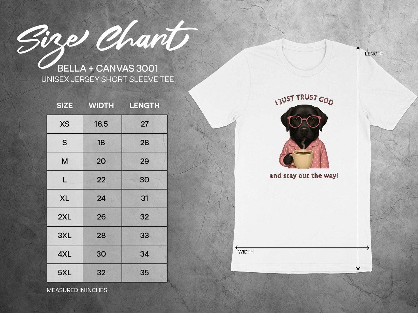 Cute Dog With Coffee Shirt I Just Trust God Tee