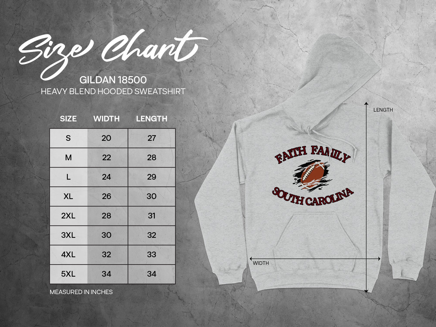 Faith Family South Carolina Heavy Blend Hooded Sweatshirt