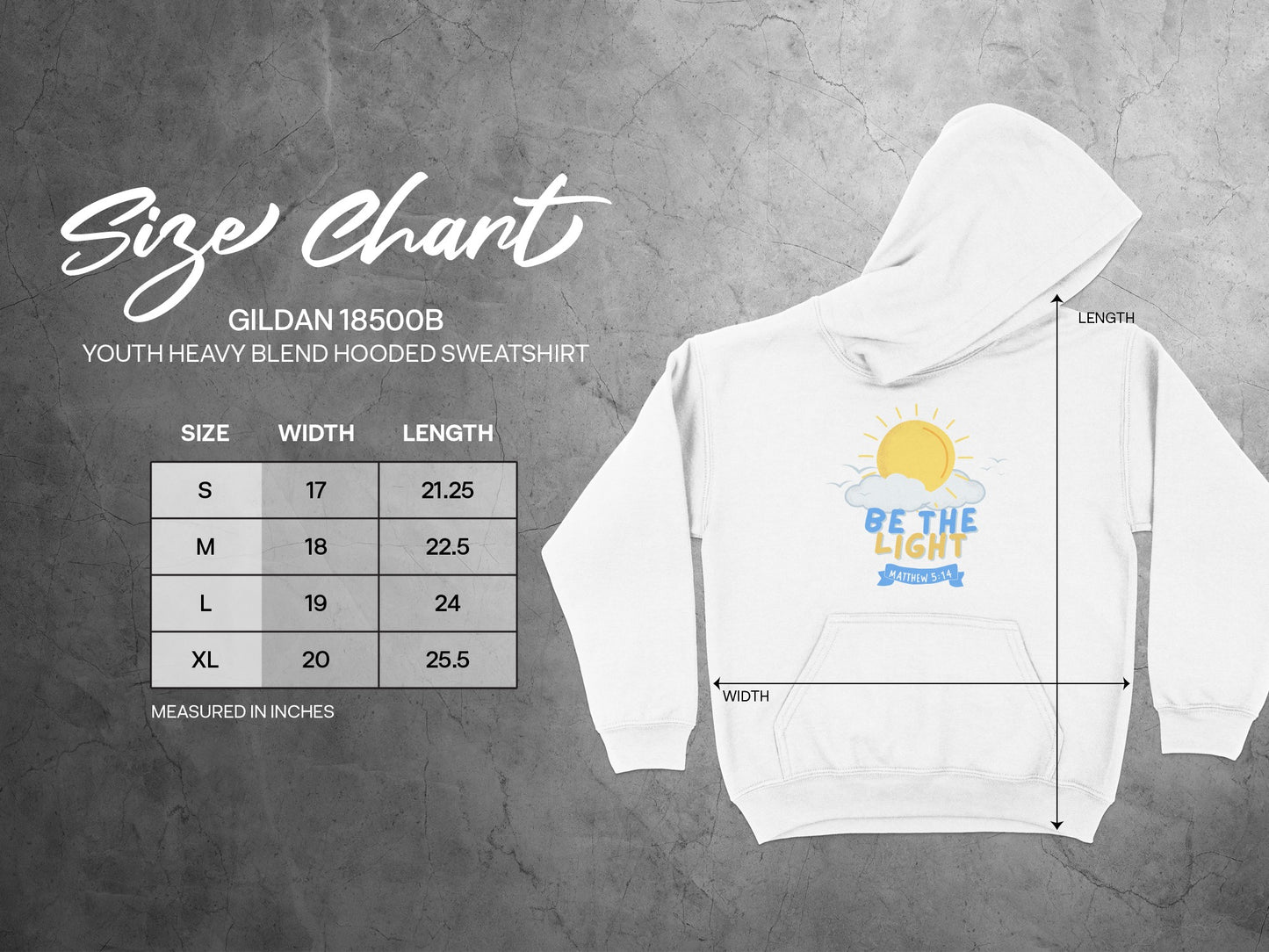 Be The Light Youth Heavy Blend Hooded Sweatshirt Product