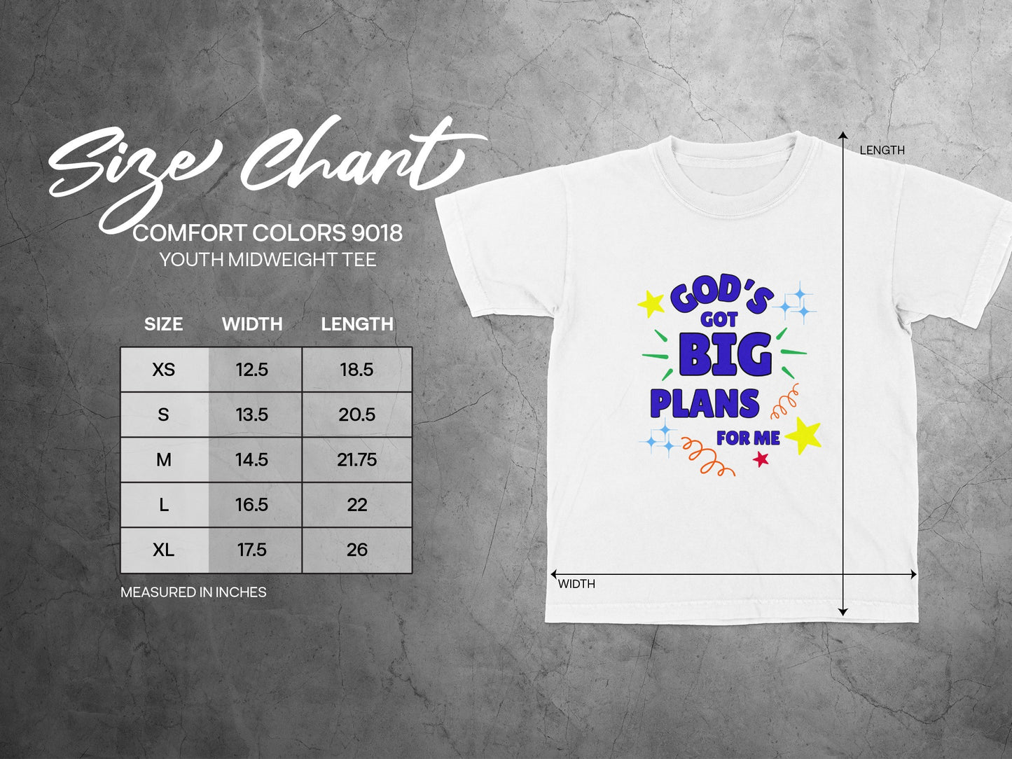God's Got Big Plans For Me Youth Midweight Tee