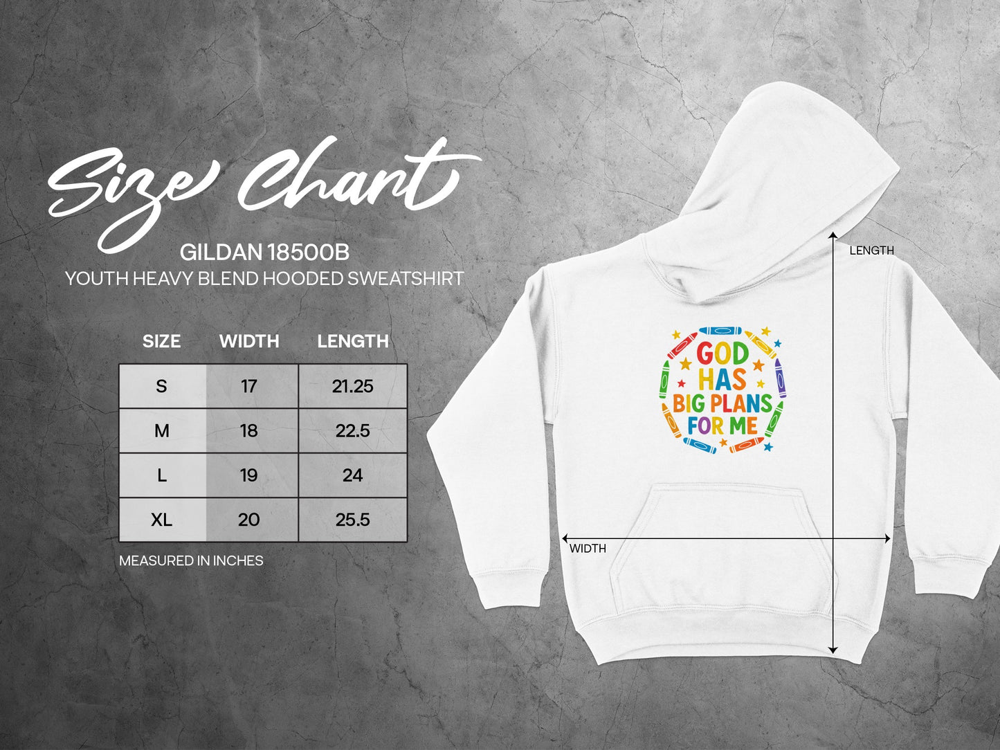 God Has Big Plans for Me Youth Hooded Sweatshirt