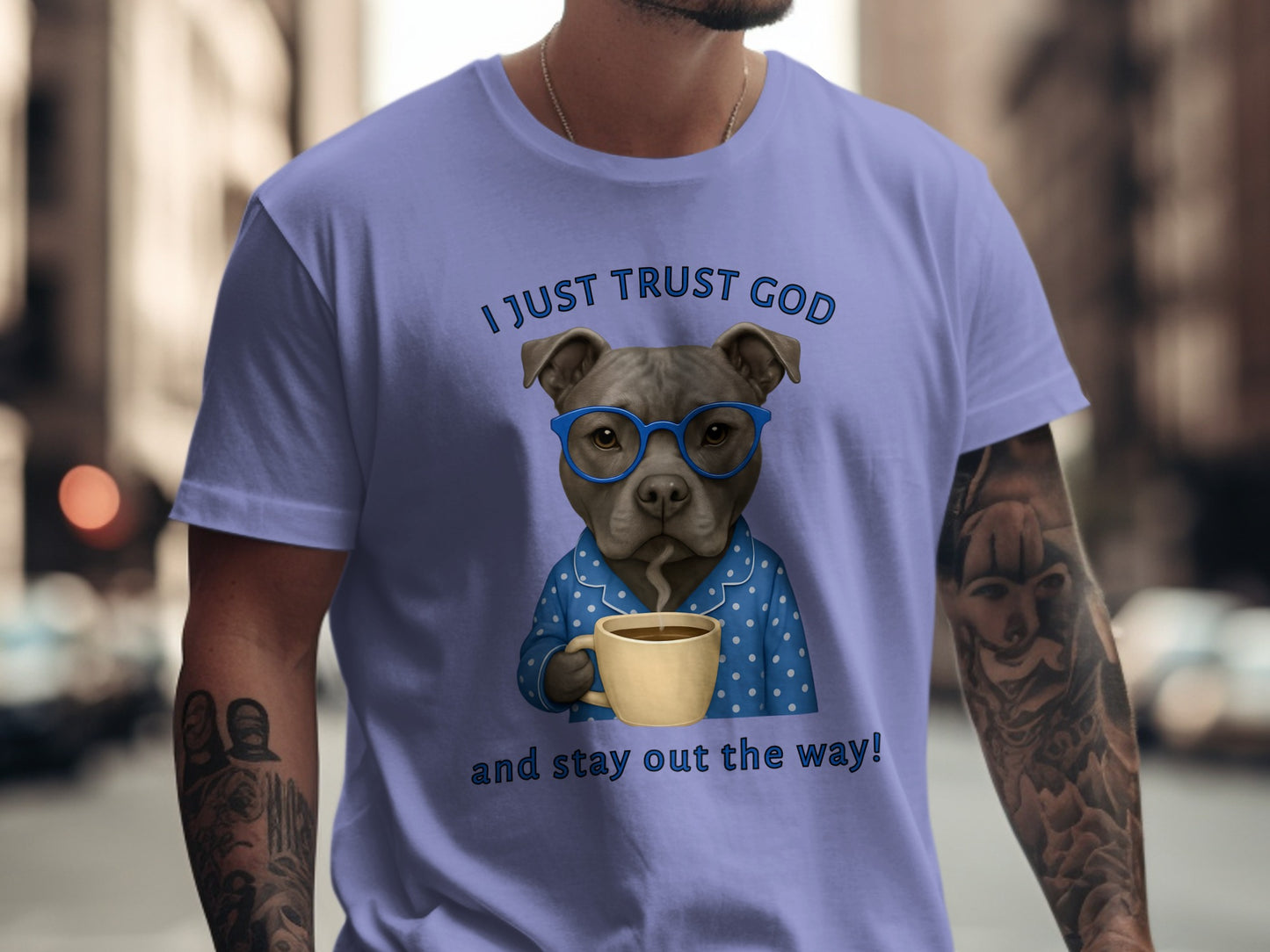 I Just Trust God Bulldog Art Stay Out The Way Shirt