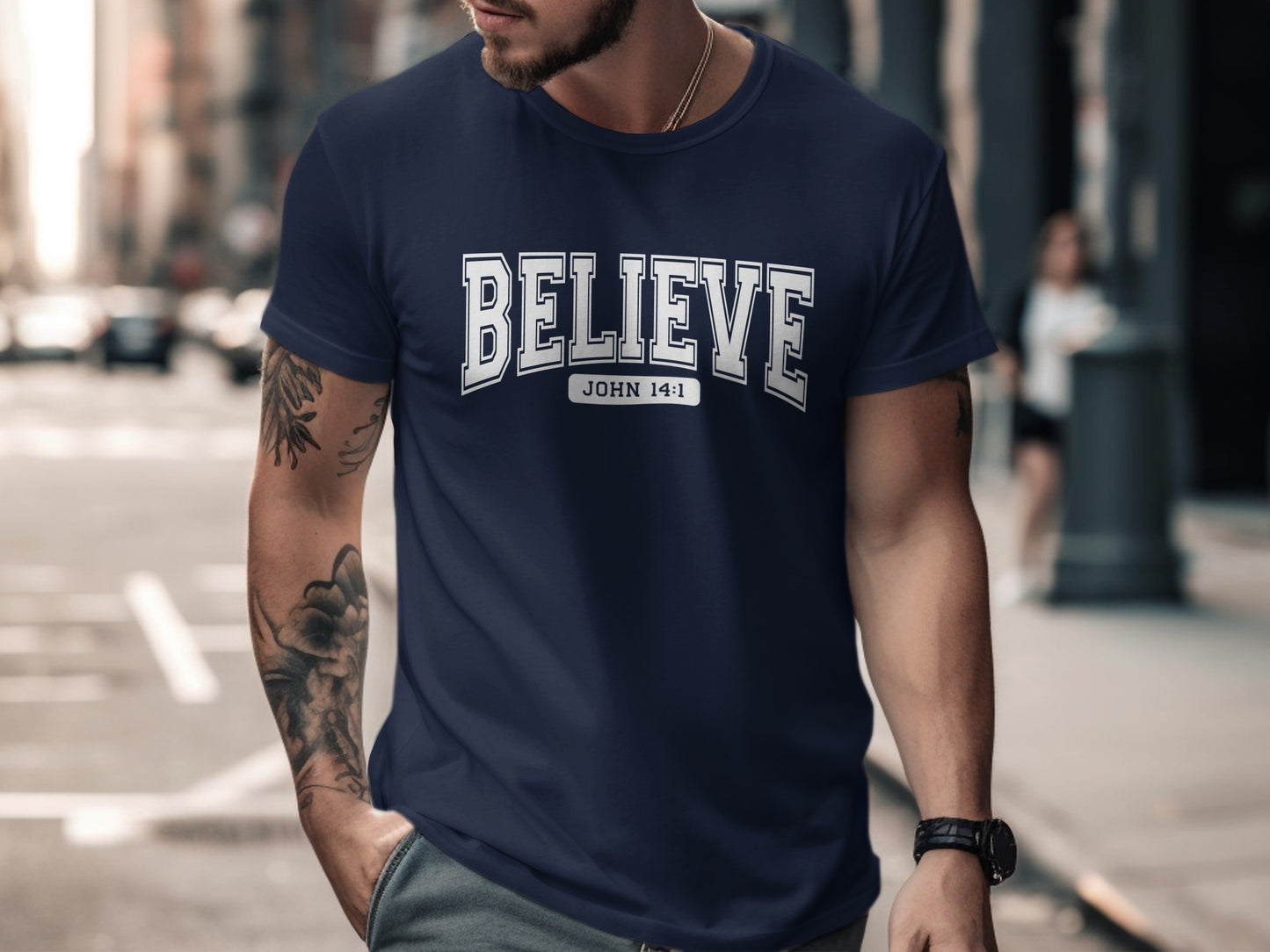 Believe John 14:1 Inspirational Christian t-shirt