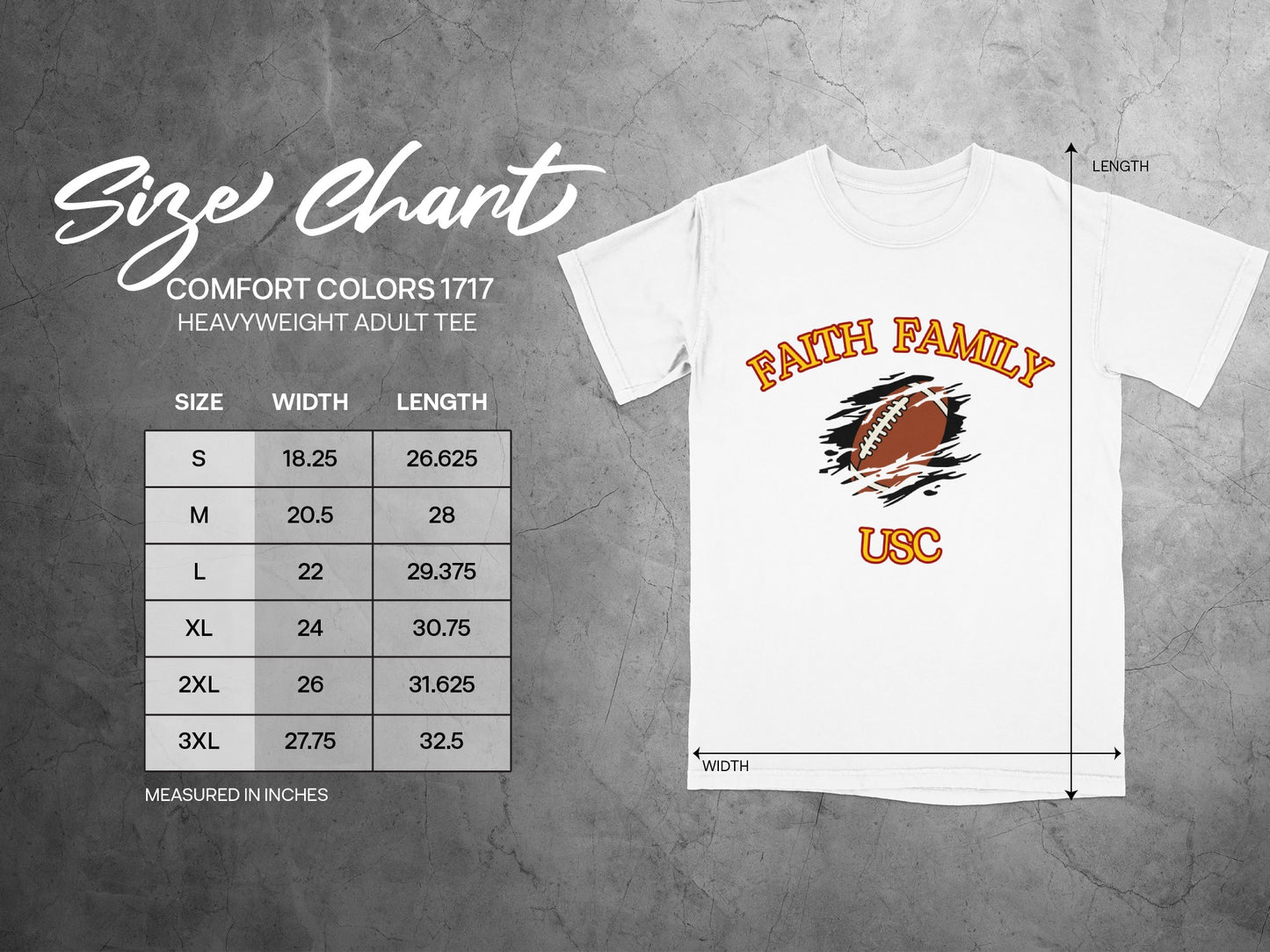 Faith Family USC Heavyweight Adult Tee Shirt