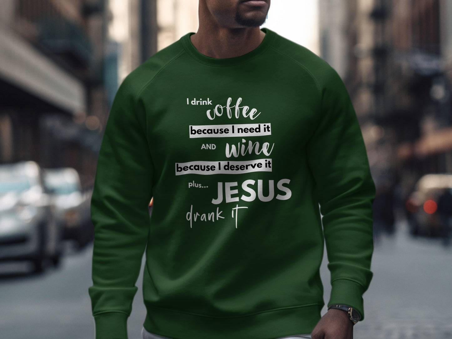 Inspirational Faith and Coffee Quote Sweatshirt product