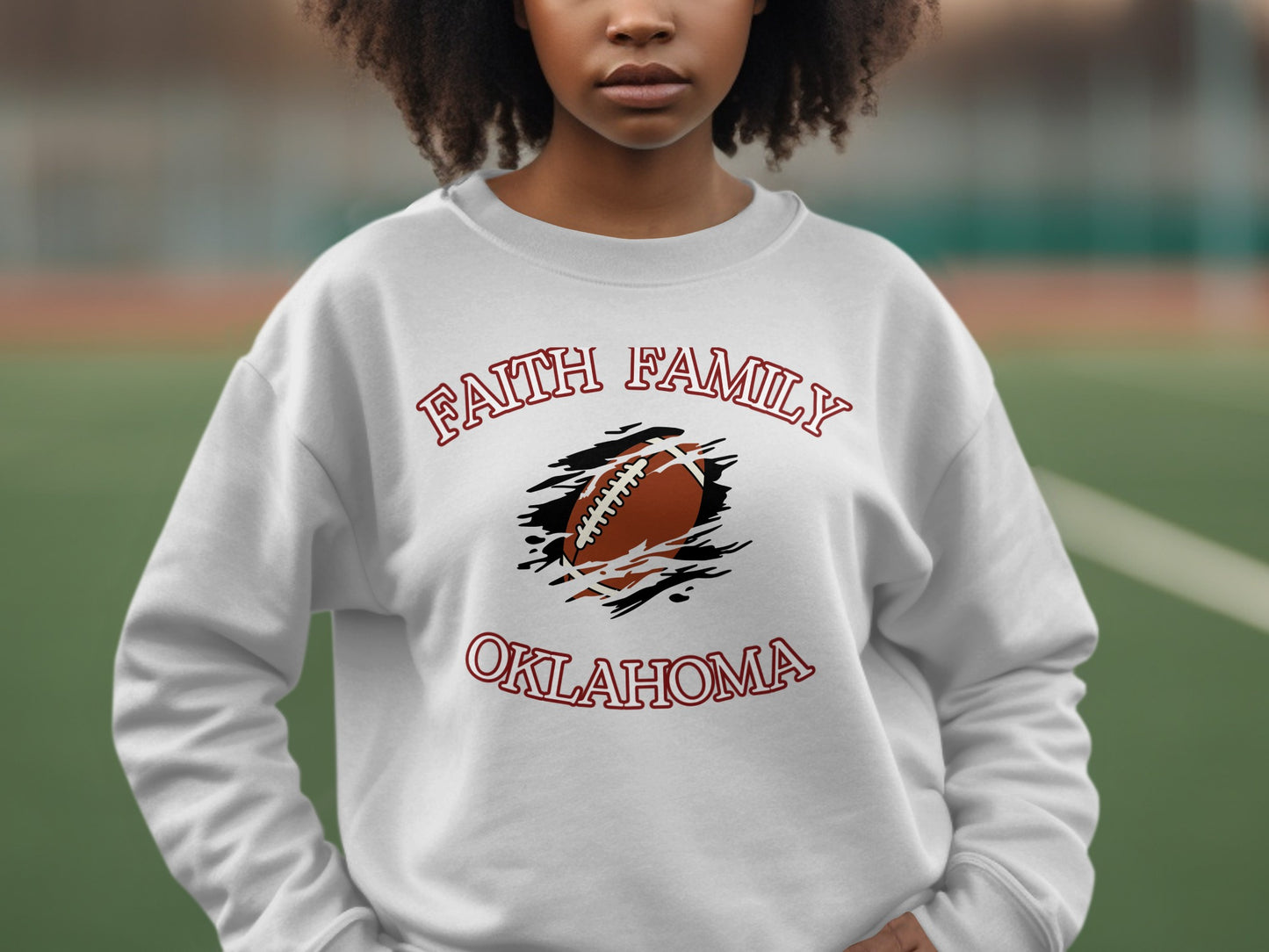 Faith Family Oklahoma Football Sweatshirt product type