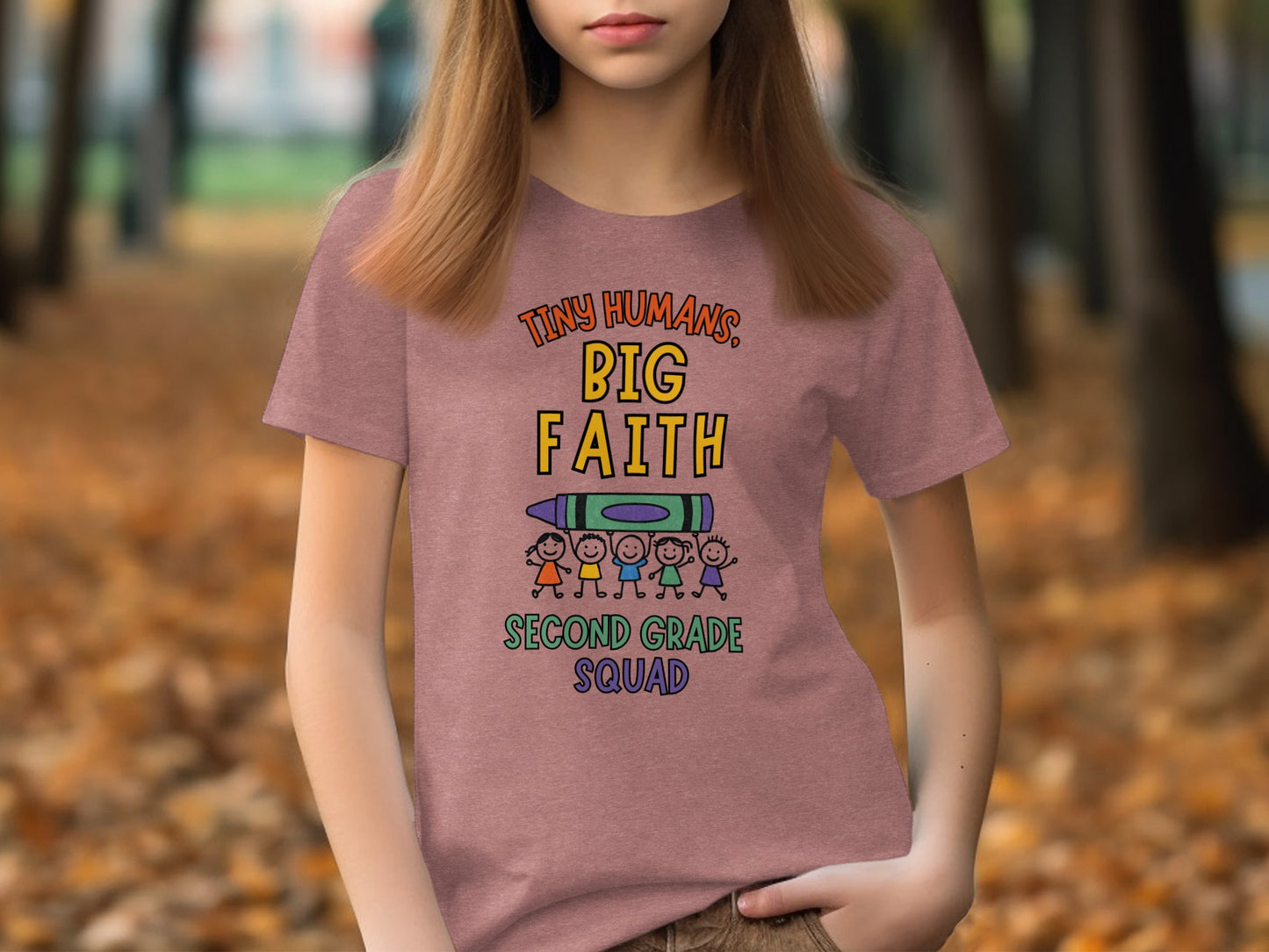 Tiny Humans Big Faith Second Grade Squad T-Shirt