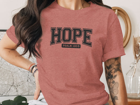 Hope Psalm 130:5 Inspirational Graphic Tee Product