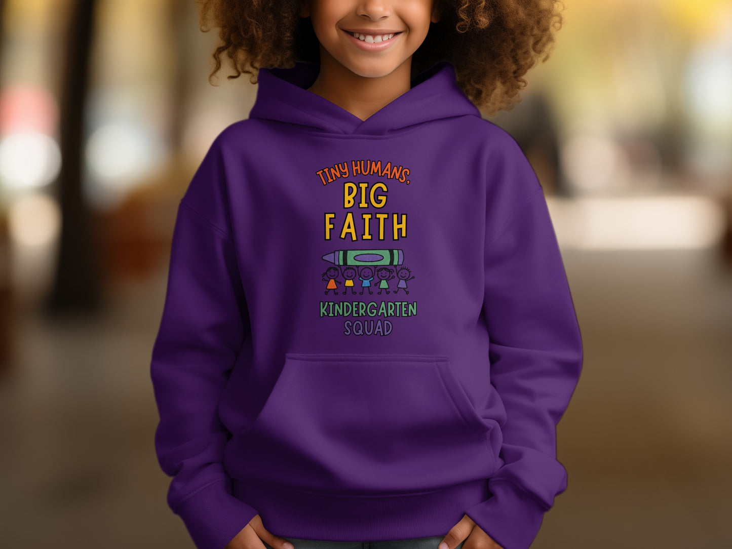 Tiny Humans Big Faith Kindergarten Squad hoodie