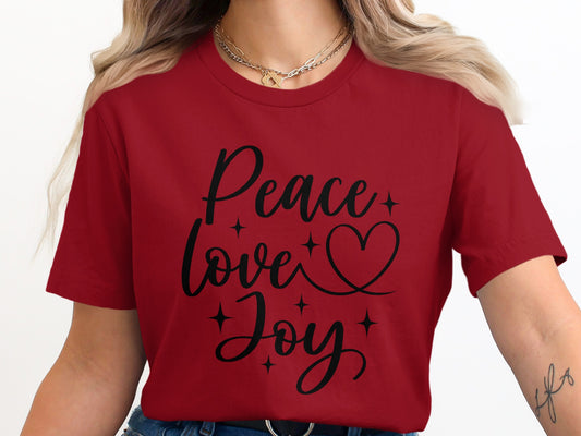 Peace Love Joy Shirt Christmas Graphic Tee
