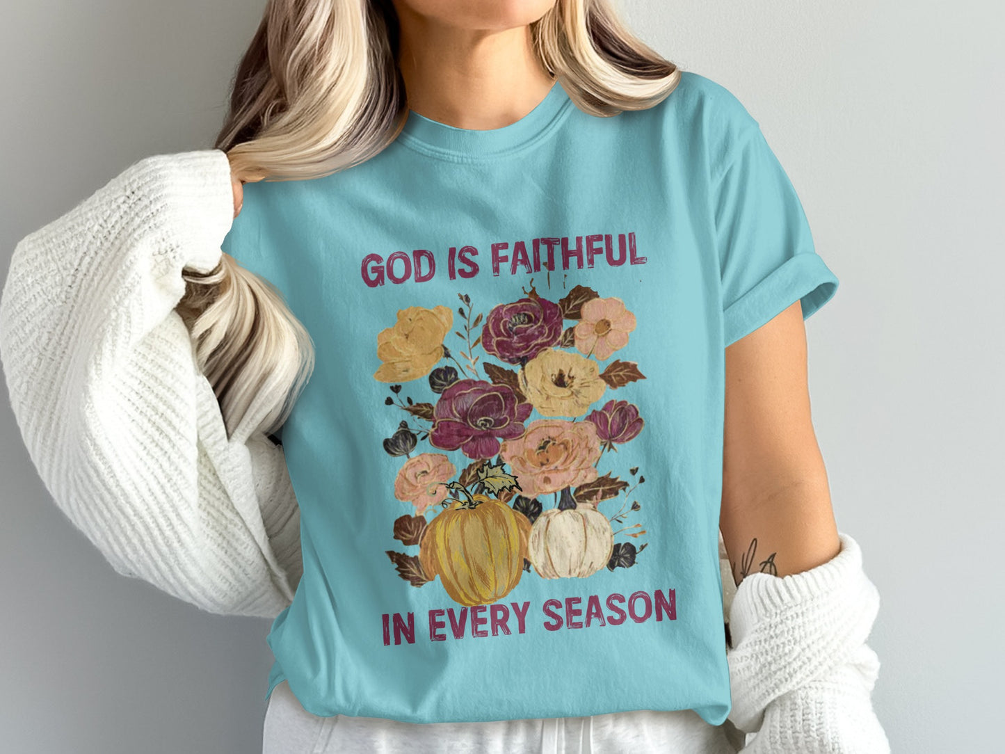 God is Faithful in Every Season Inspirational Tee