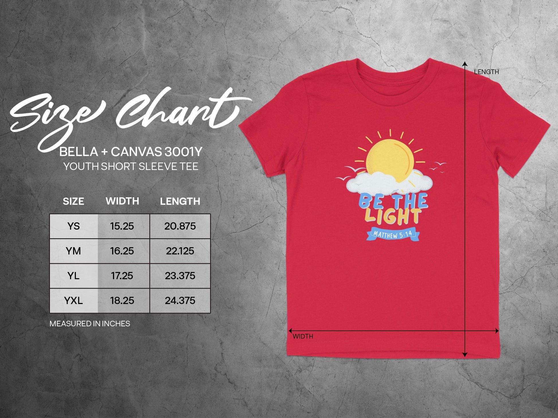 Be The Light Graphic Youth Short Sleeve Tee