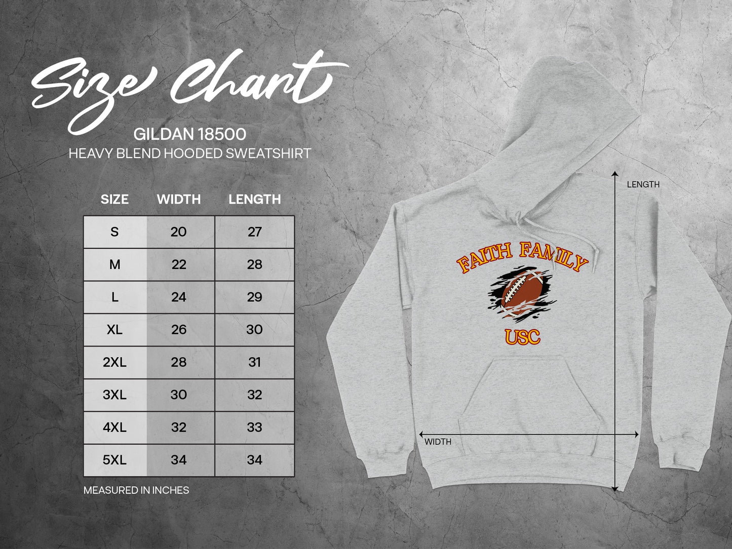 Faith Family USC Heavy Blend Hooded Sweatshirt product type