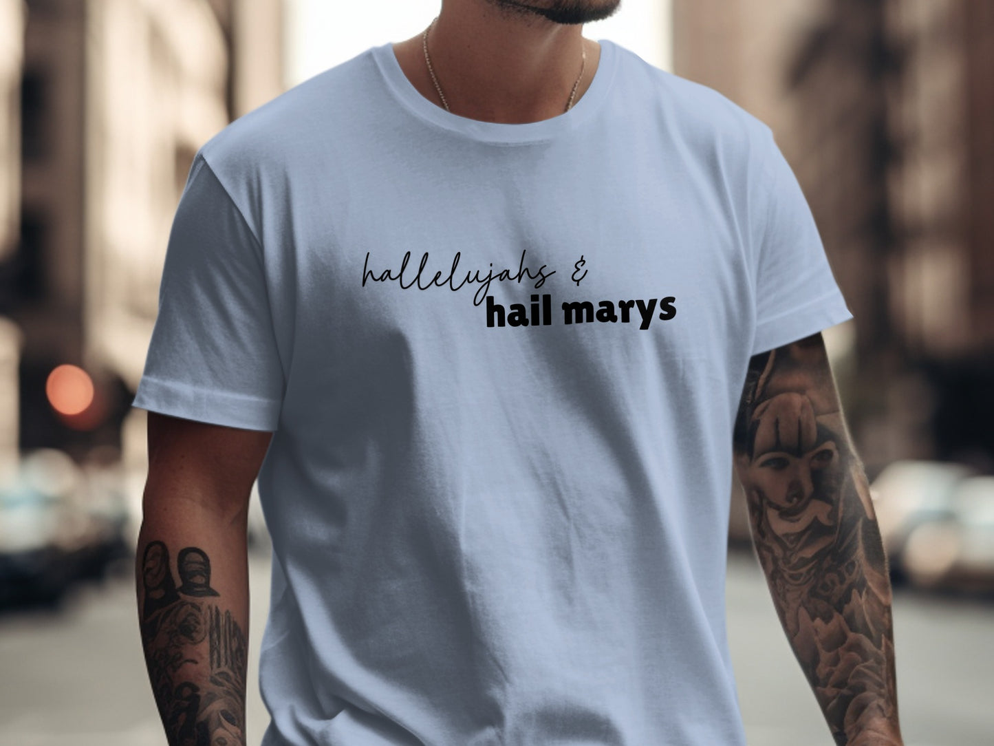 hallelujahs & hail marys graphic tee product
