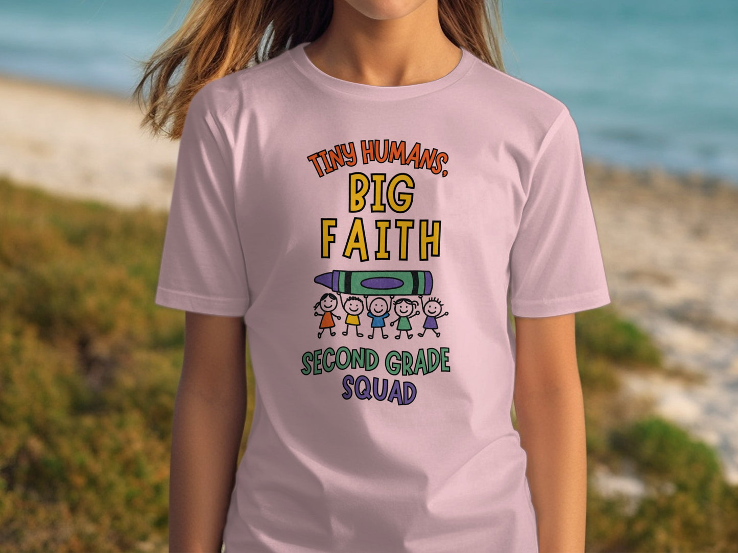 Tiny Humans Big Faith Second Grade Squad Shirt