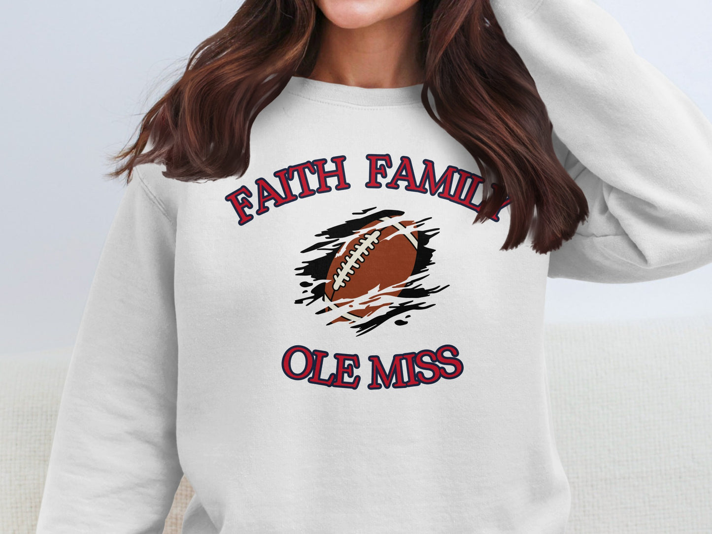 Faith Family Ole Miss Football Sweatshirt product