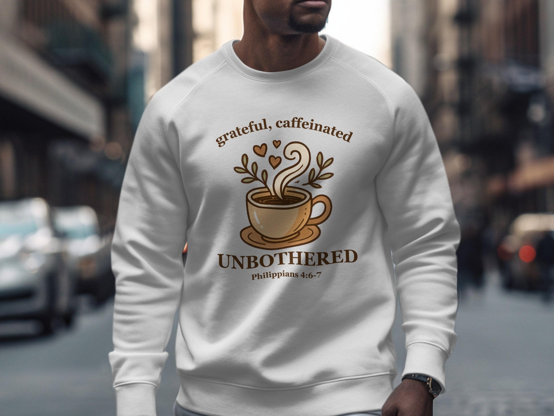 Grateful Caffeinated Unbothered Coffee Sweatshirt product