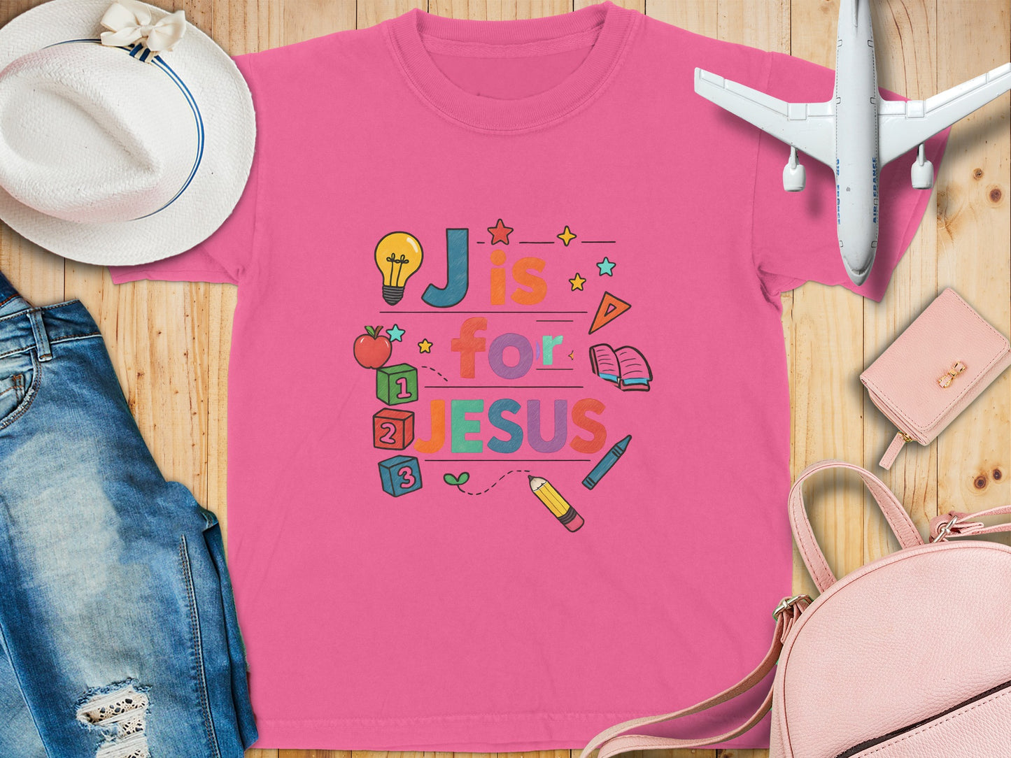 J is for Jesus Vibrant and Fun Alphabet Learning Shirt
