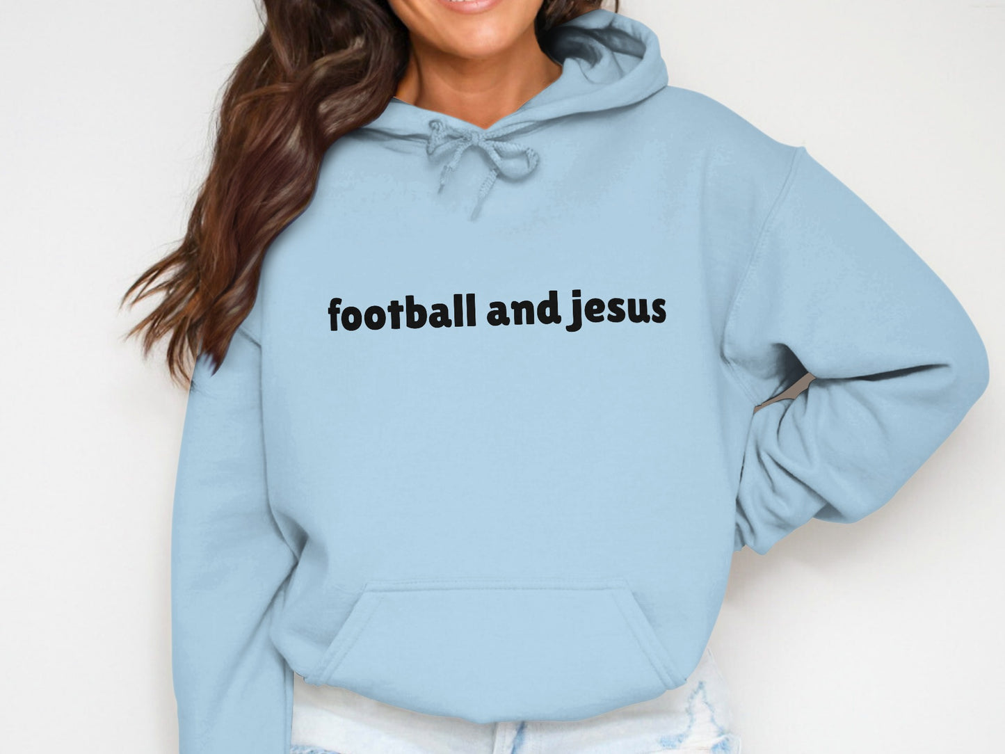 Comfortable Football and Jesus Hoodie product type