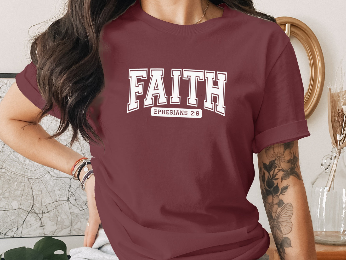 Faith Ephesians 2:8 Printed Casual Top