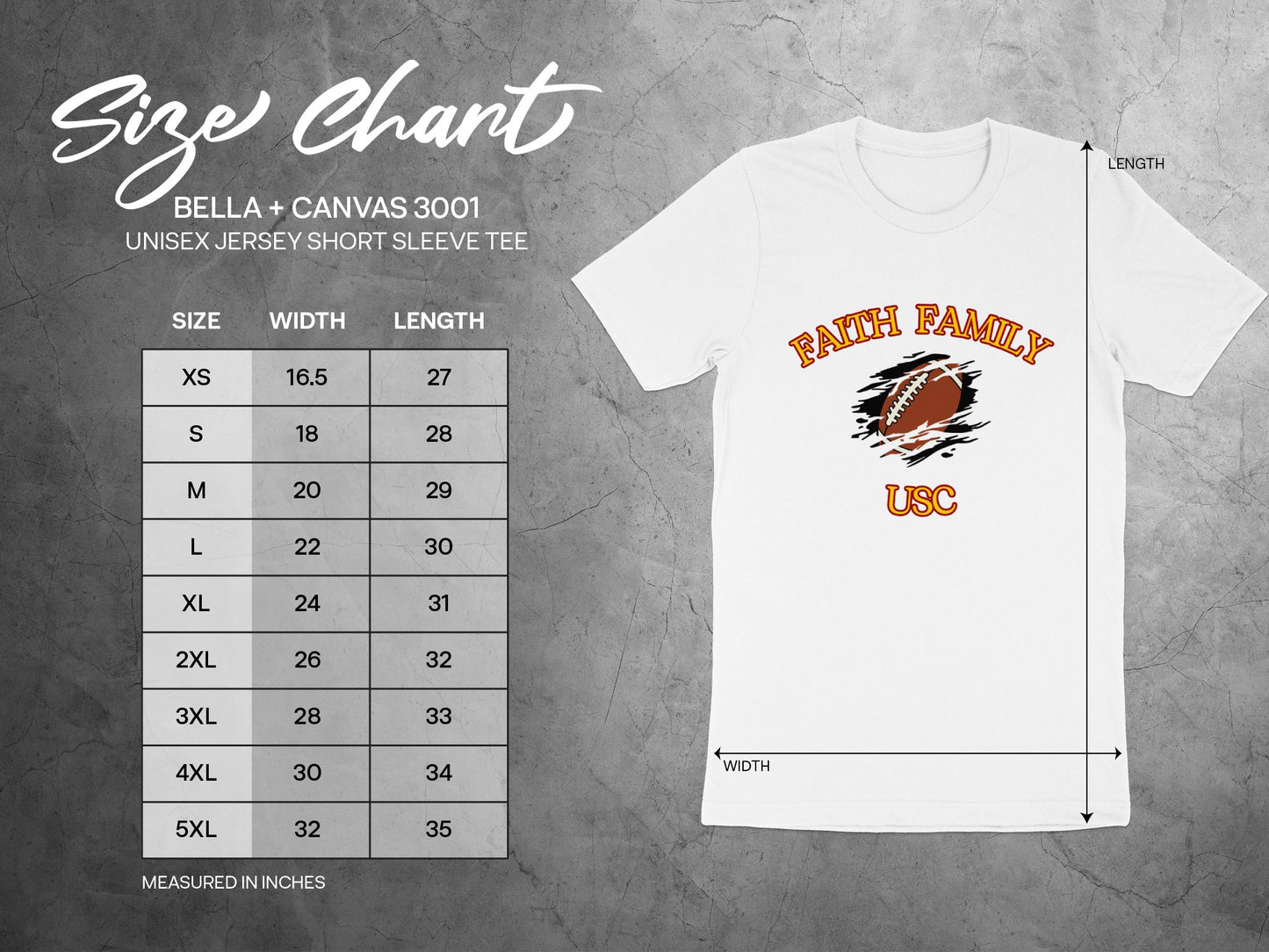 Faith Family USC Bella + Canvas Unisex Short Sleeve Tee