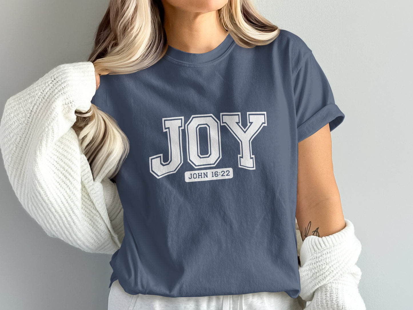 JOY John 16:22 Christian graphic T-shirt
