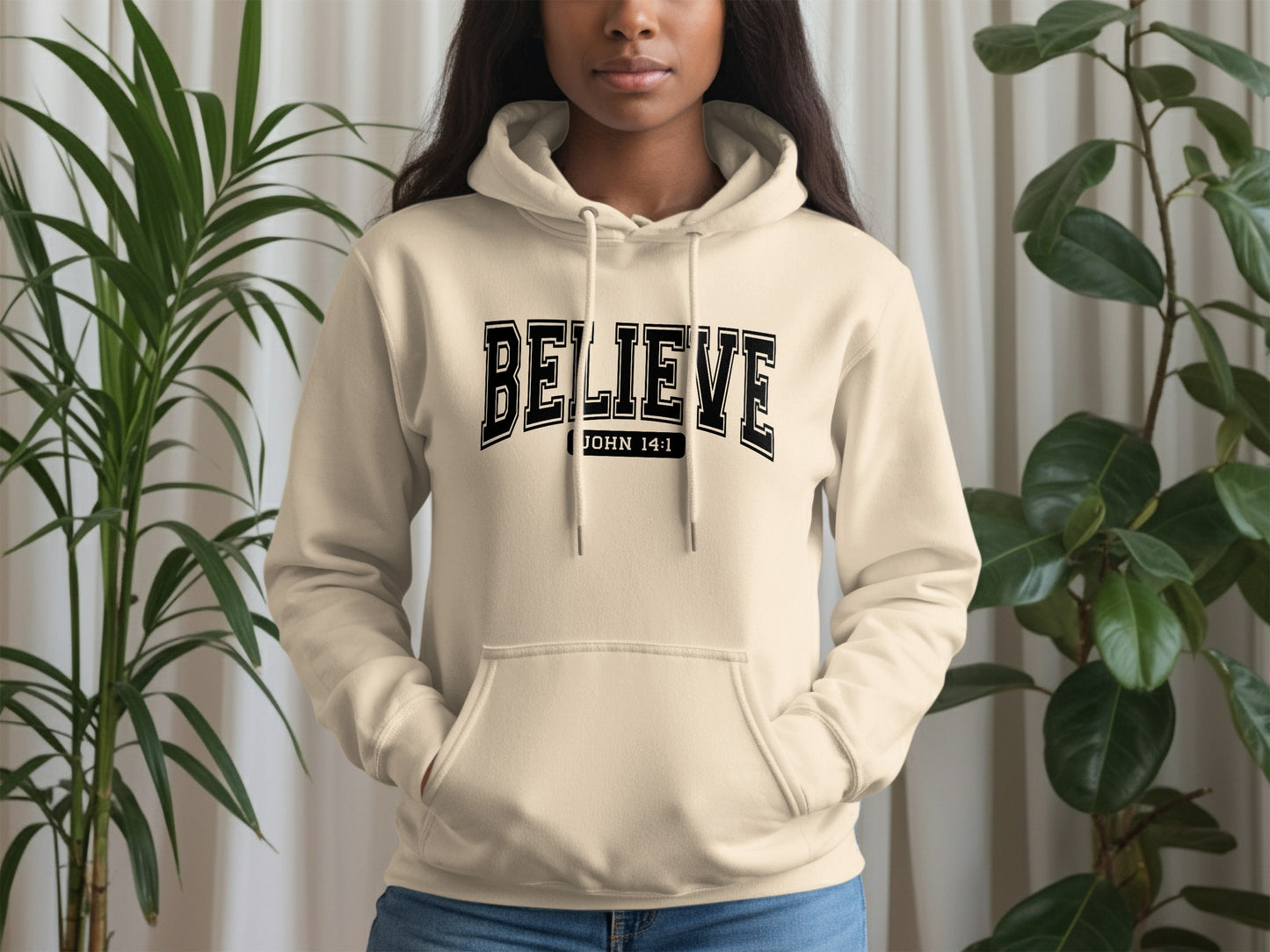 Believe John 14:1 Hooded Sweatshirt Perfect Gift Product