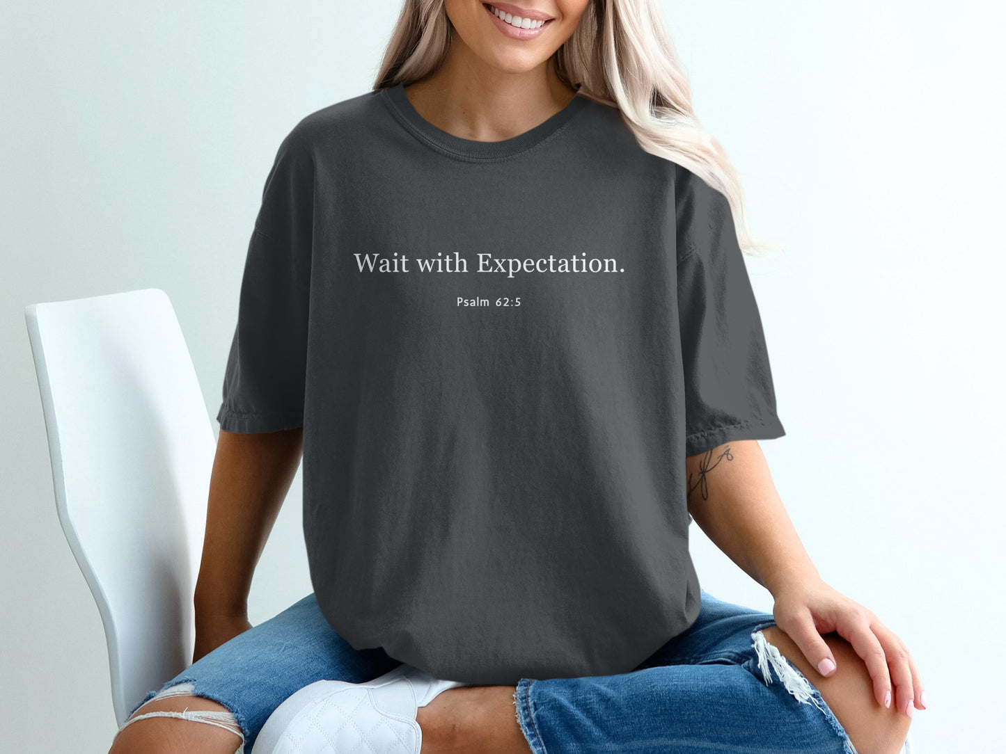 Wait with Expectation Psalm 62:5 Graphic T-Shirt product type