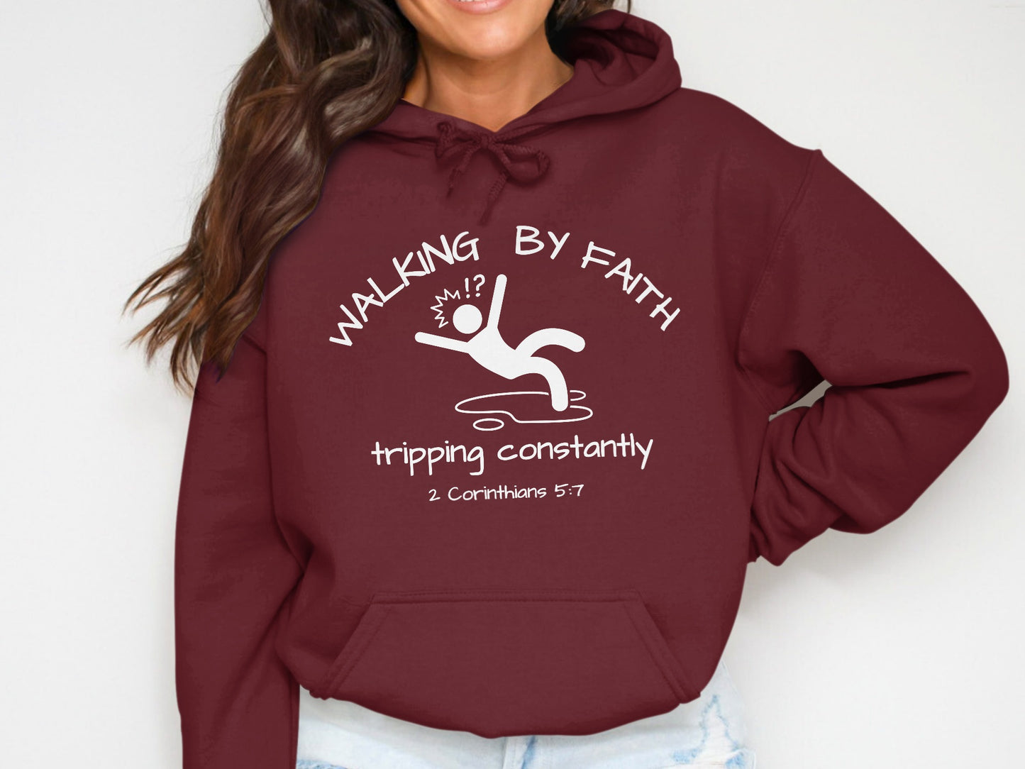 Walking by Faith Tripping Constantly Hoodie product