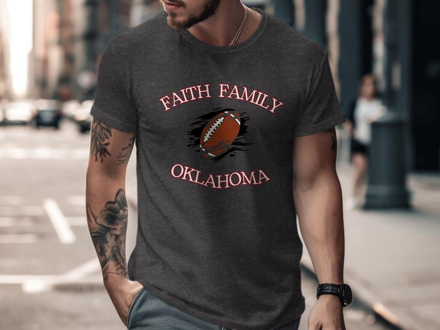 Faith Family Oklahoma Football Fan T-Shirt