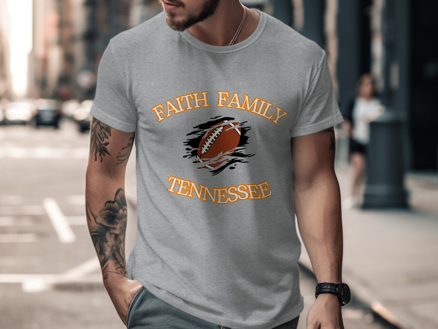 Faith Family Tennessee Football Graphic T-Shirt