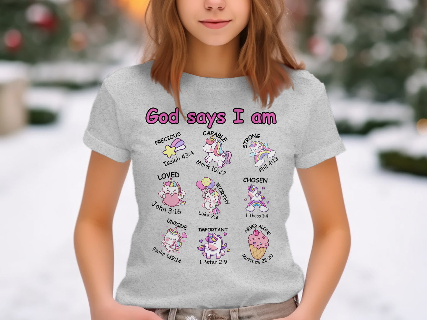 God Says I Am T Shirt with Cute Illustrated Messages