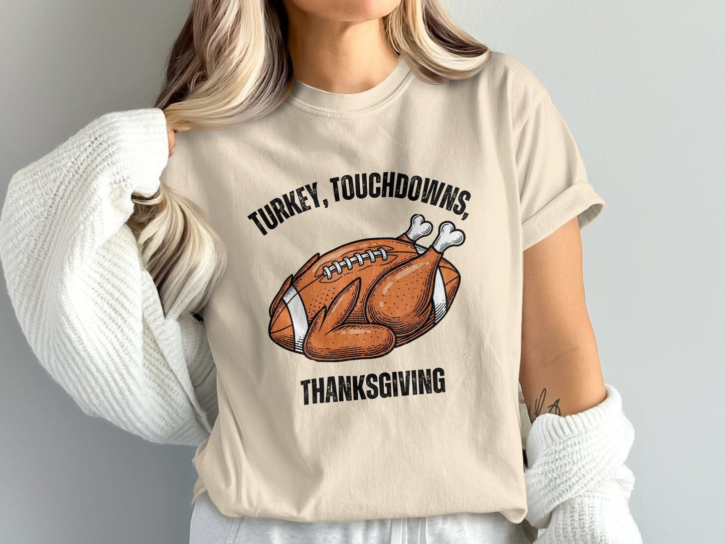 Turkey Touchdowns Thanksgiving Football Shirt