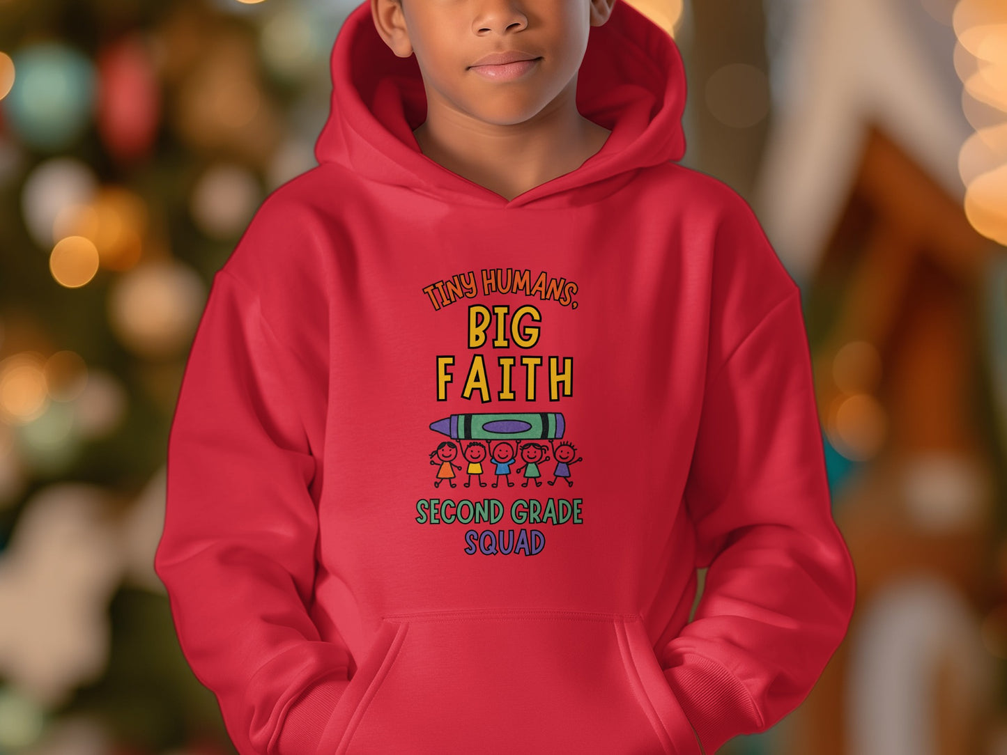 Tiny Humans Big Faith Second Grade Squad Hoodie