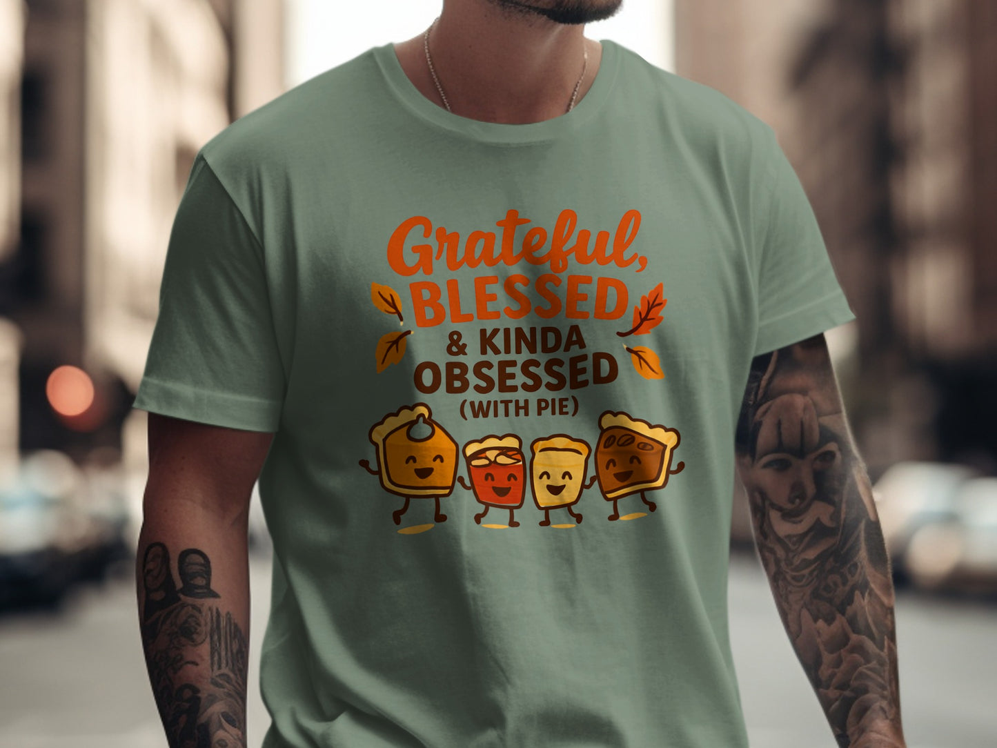 Grateful Blessed Obsessed With Pie Graphic T-Shirt
