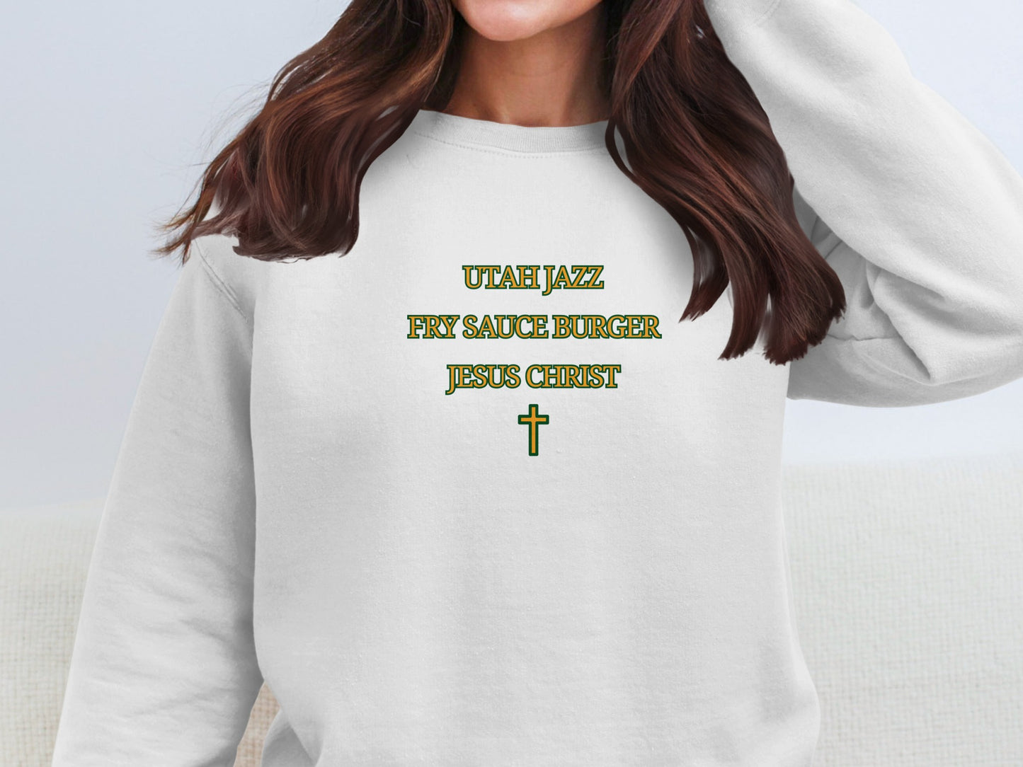 Utah Jazz Fry Sauce Burger Jesus Christ sweatshirt