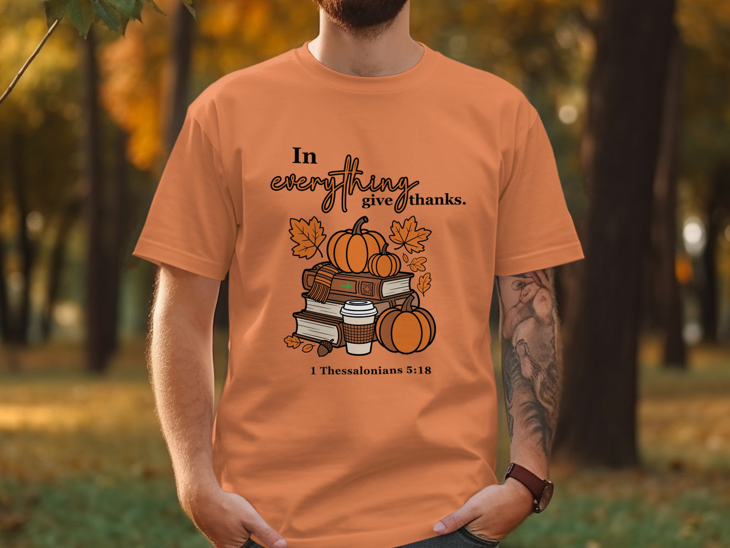 Give Thanks Autumn-Inspired Graphic T-Shirt