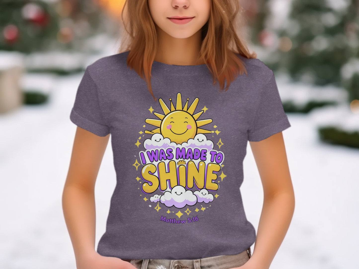 I Was Made to Shine Graphic Tee with Sun Design
