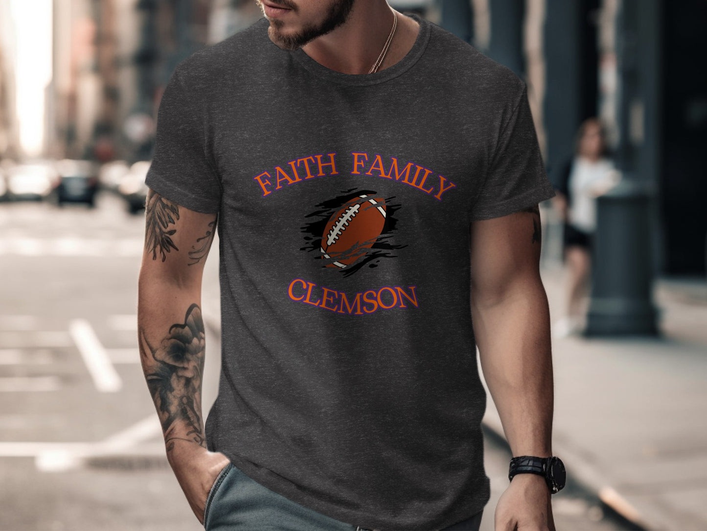 Faith Family Clemson Football Graphic T-shirt