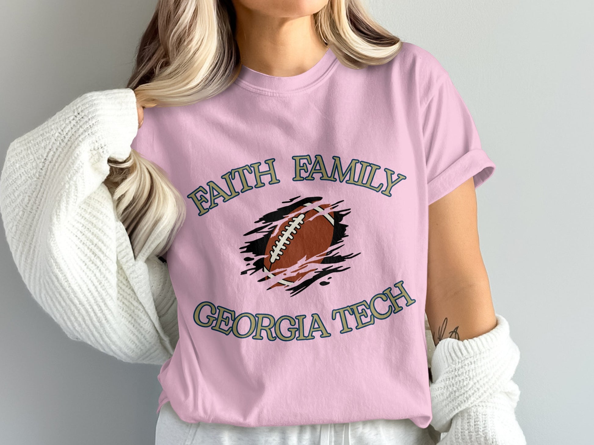 Faith Family Georgia Tech Football Fan Tee