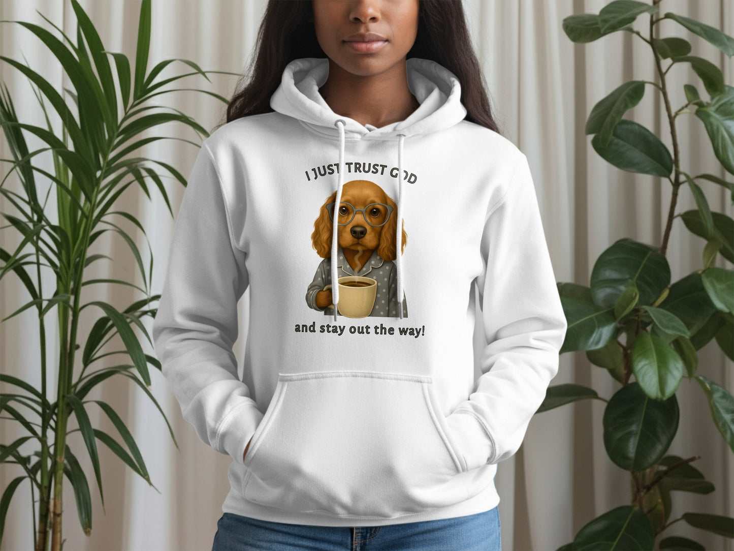 I Just Trust God Dog Wearing Glasses Hoodie