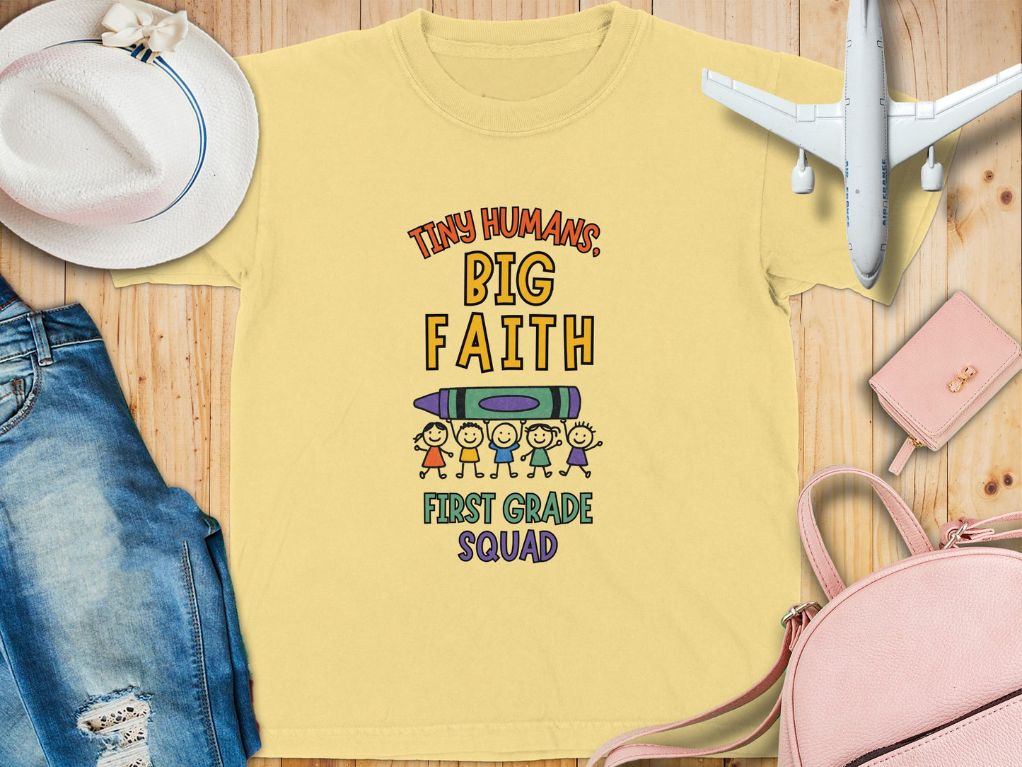 Tiny Humans Big Faith First Grade Squad Shirt